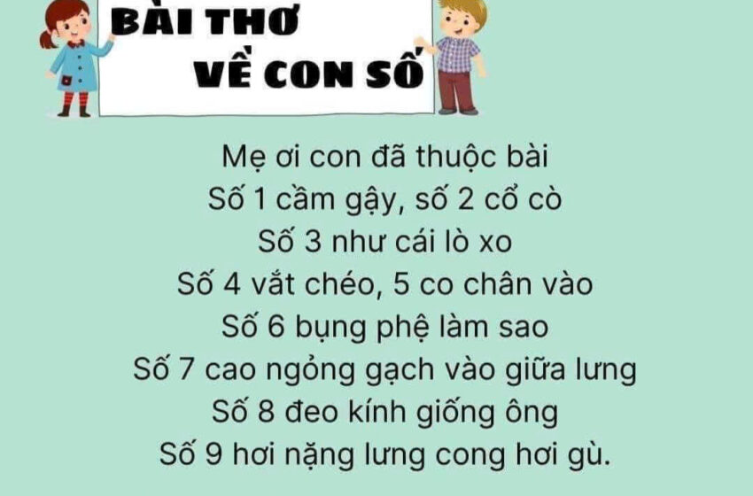  Hướng dẫn dạy trẻ học tập về những số đếm qua các bài thơ