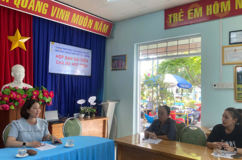 TRƯỜNG MẦM NON PHƯỚC THỊNH TỔ CHỨC HỌP BAN ĐẠI DIỆN CHA MẸ HỌC SINH NHẰM THỎA THUẬN CÁC KHOẢN THU, CHI DỊCH VỤ PHỤC VỤ HỖ TRỢ HOẠT ĐỘNG BÁN TRÚ VÀ CÁC KHOẢN THU HỘ TRONG NĂM HỌC 2025-2026