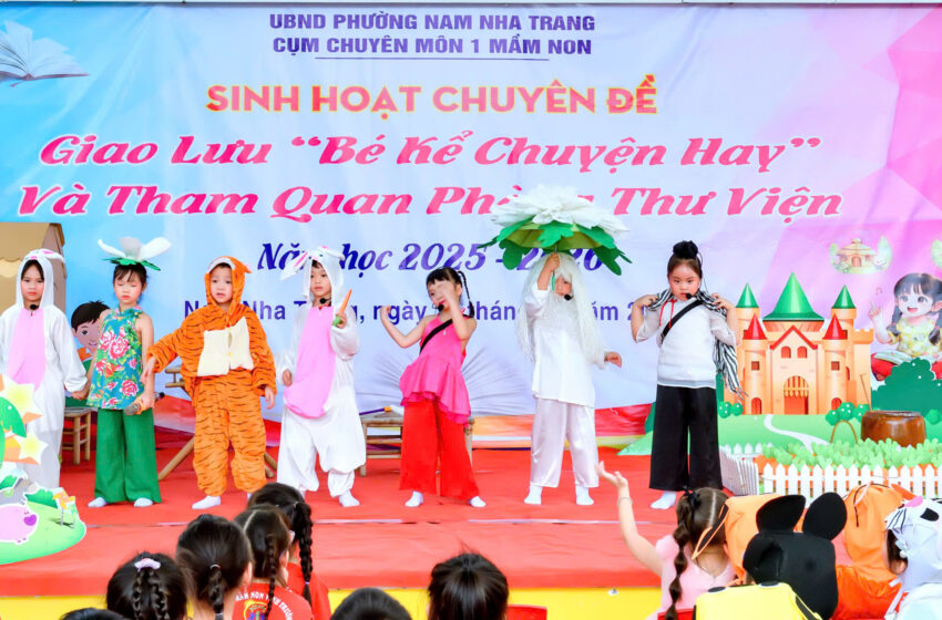  “Bé kể chuyện hay và cùng tham quan phòng thư viện” tại Trường Mầm non Phước Thịnh.