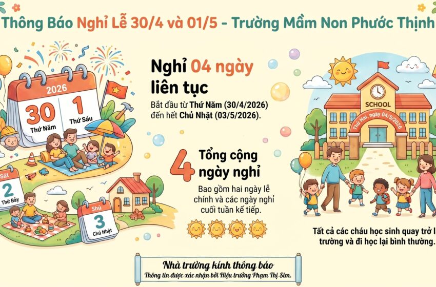  Thông báo nghỉ lễ 30/4 và 01/5