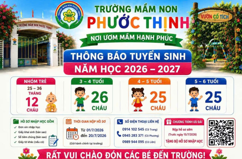 THÔNG BÁO TUYỂN SINH NĂM HỌC 2026-2027